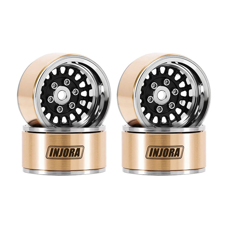 INJORA 1.0" ModuWheel Brass & Aluminum Wheels Black