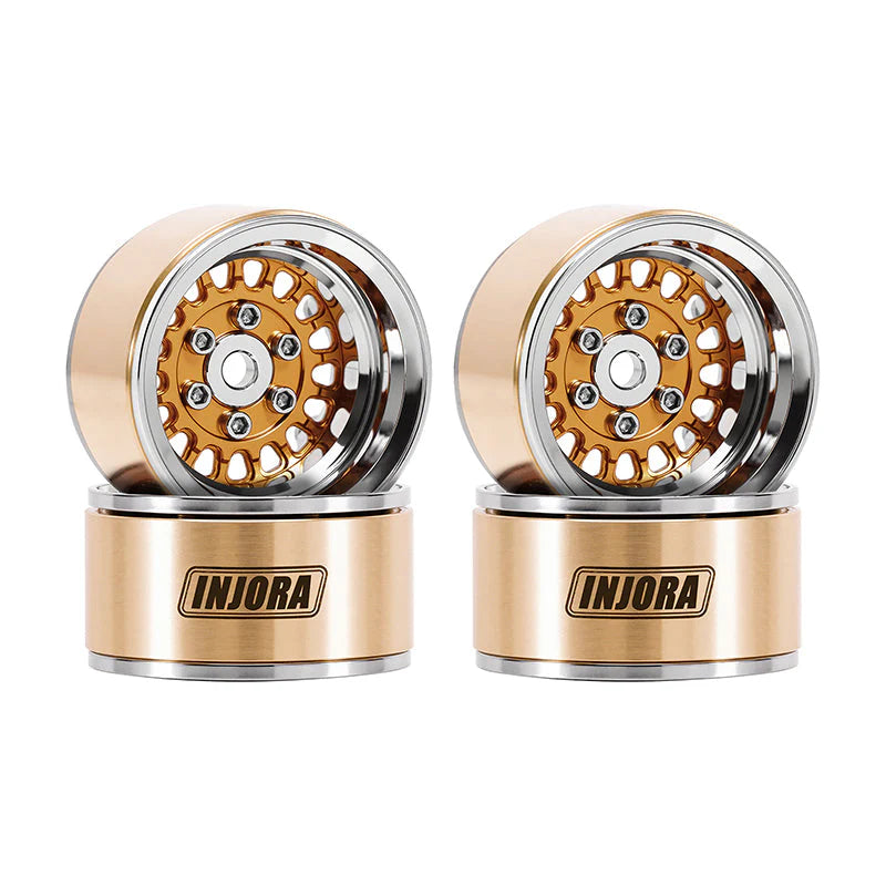 INJORA 1.0" ModuWheel Brass & Aluminum Wheels Gold