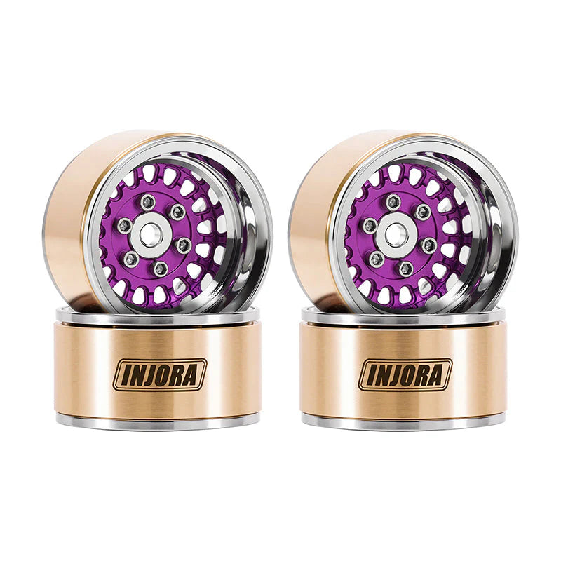 INJORA 1.0" ModuWheel Brass & Aluminum Wheels Purple