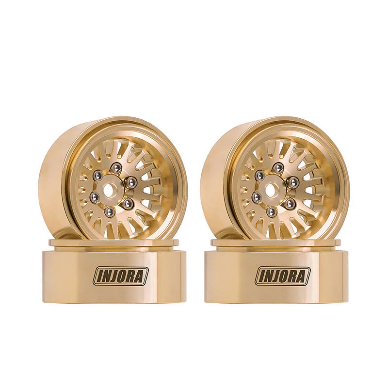 INJORA 1.0 Plus Multi Spoke Brass Beadlock Wheels Gold