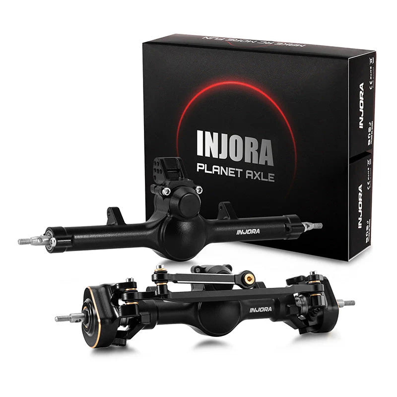 INJORA +4mm Planet Axles with Double Joint Shafts & Brass Steering Knuckles