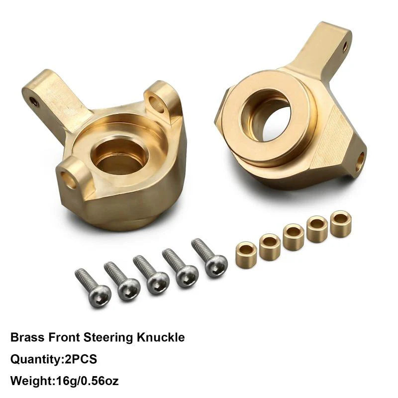 INJORA 8g/pcs Brass Front Steering Knuckles Gold