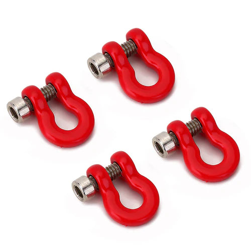 INJORA D Rings Tow Hooks with M2 Screws Red