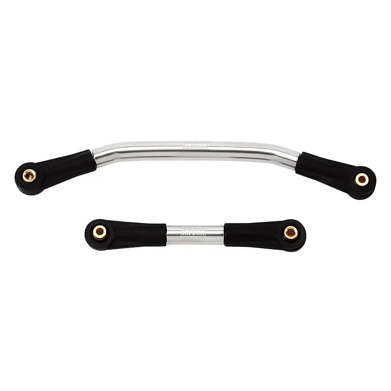 INJORA Stainless Steel Steering Link with Plastic Rod Ends Silver