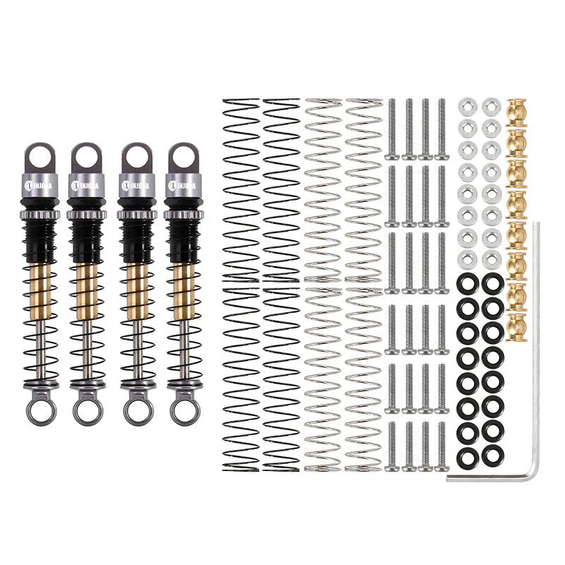 INJORA Double Barrel Aluminum Threaded Shocks 43mm Grey