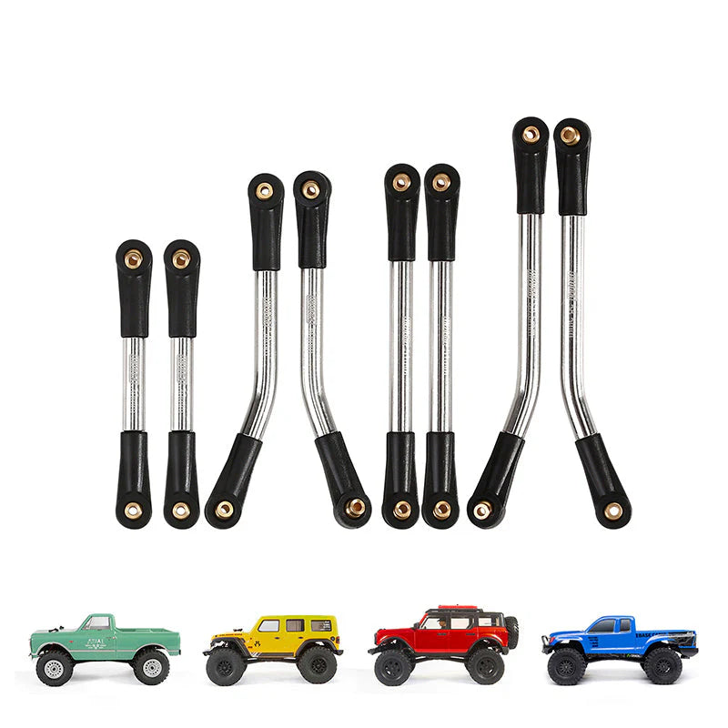 INJORA 8PCS Stainless Steel High Clearance Links Silver