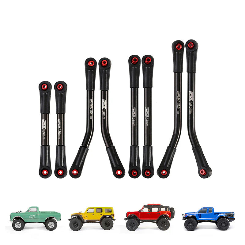 INJORA 8PCS Stainless Steel High Clearance Links Black