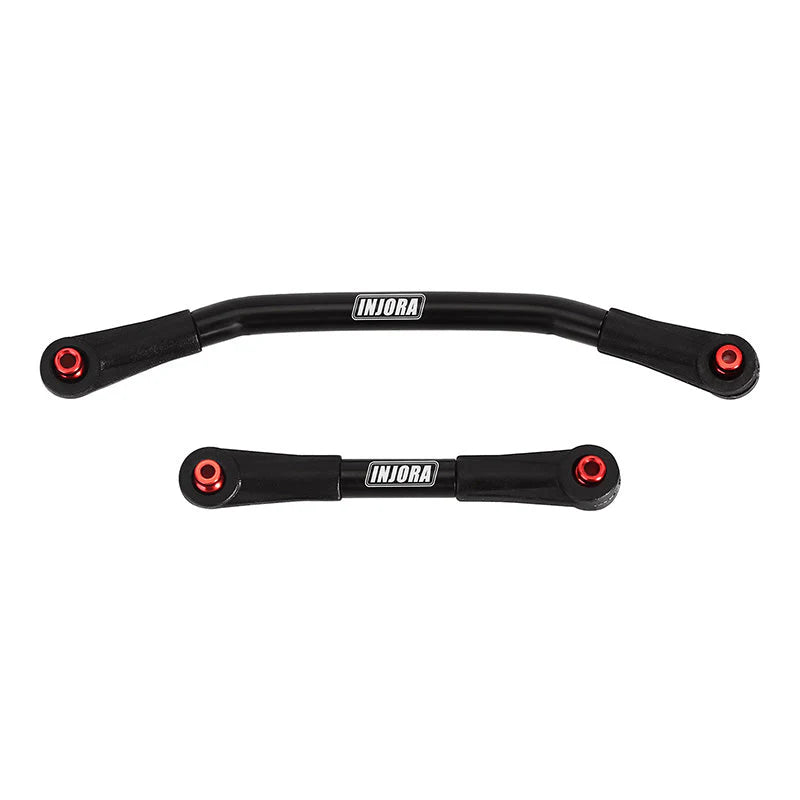 INJORA Stainless Steel Steering Link with Plastic Rod Ends Black