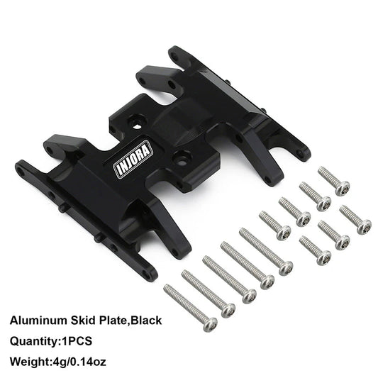 INJORA Aluminum Gearbox Transmission Skid Plate Black