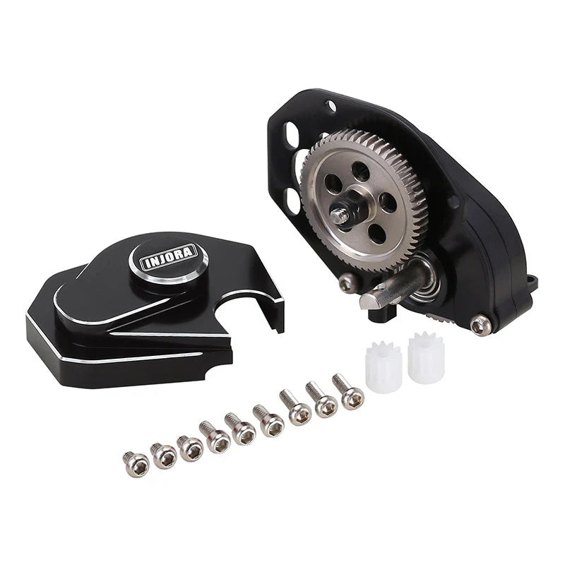 INJORA CNC Aluminum Transmission Gearbox Black