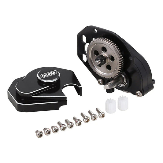 INJORA CNC Aluminum Transmission Gearbox Black