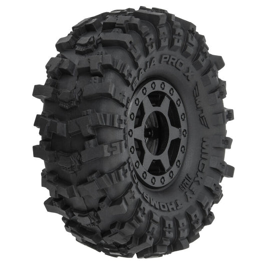 Proline Baja Pro X 1.0" Tires Mounted Black Holcomb (4)