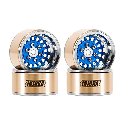 INJORA 1.0" ModuWheel Brass & Aluminum Wheels Blue
