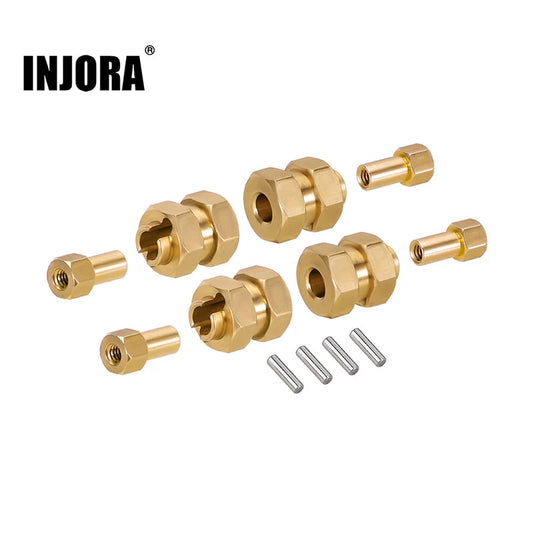 INJORA 4PCS Brass Wheel Hex Hub +5mm Extenders