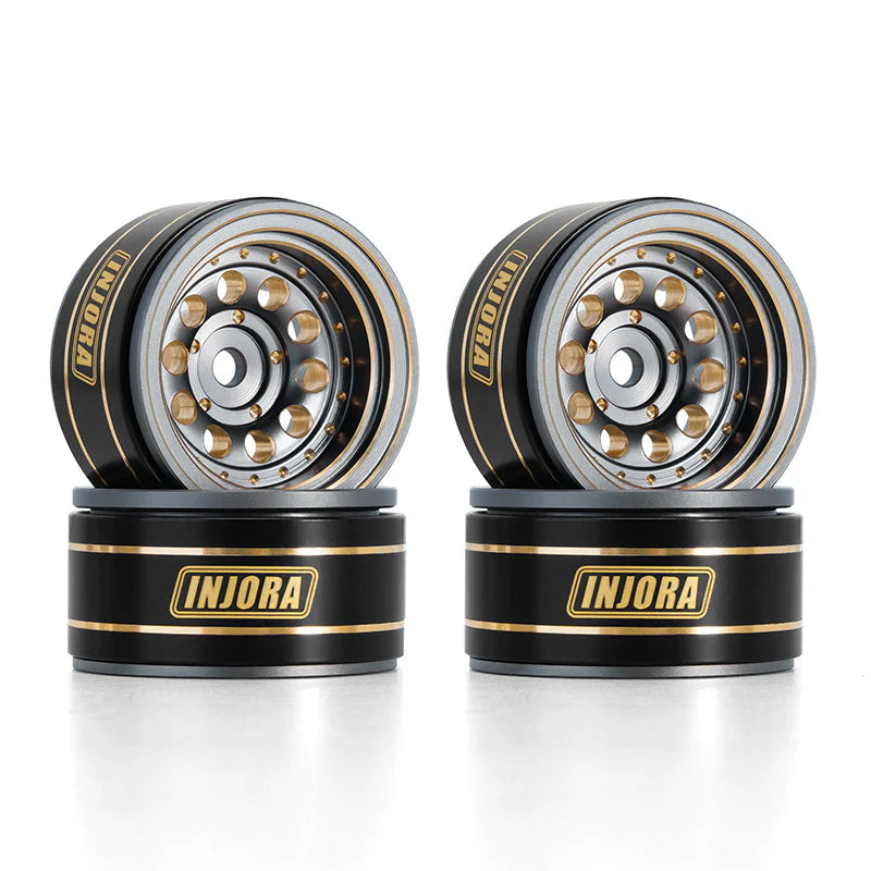 INJORA 1.0" Brass Beadlock Wheel 39g Grey