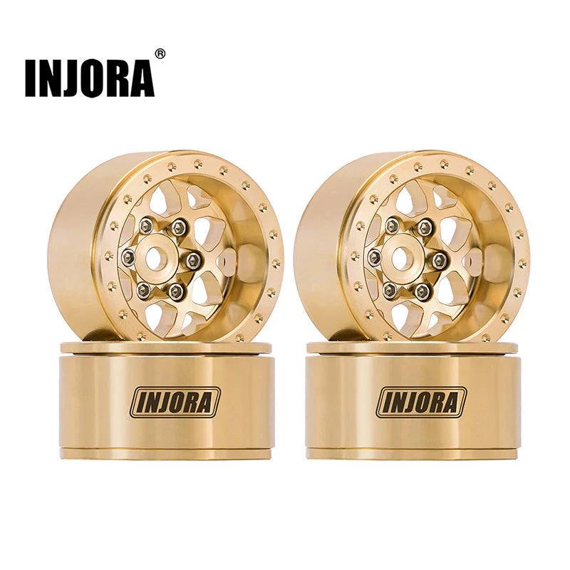INJORA 1.0" 35g/pcs Brass Beadlock Wheels Teardrop W1110
