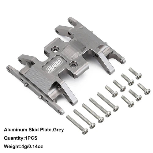 INJORA Aluminum Gearbox Transmission Skid Plate Grey