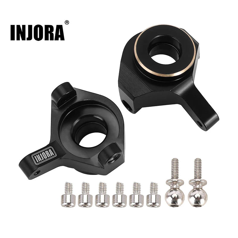 INJORA Black Brass Front Steering Knuckles