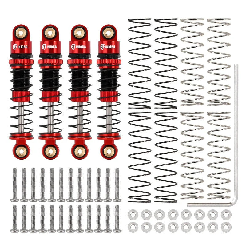 INJORA 39mm Aluminum Threaded Oil Shocks Red