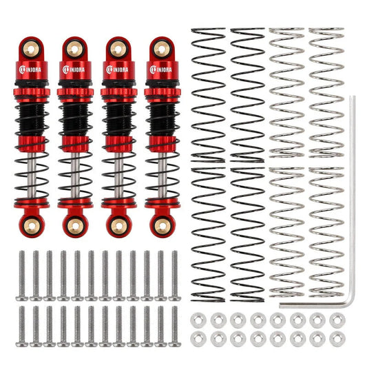 INJORA 39mm Aluminum Threaded Oil Shocks Red