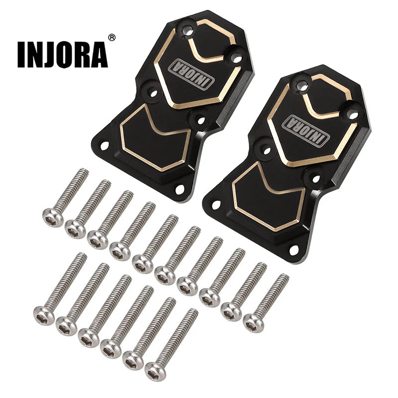 INJORA 2pcs 10g/pcs Black Brass Diff Covers