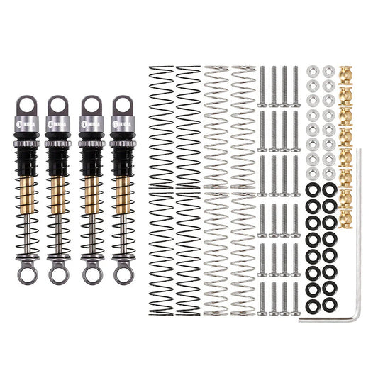 INJORA Double Barrel Aluminum Threaded Shocks 43mm Grey