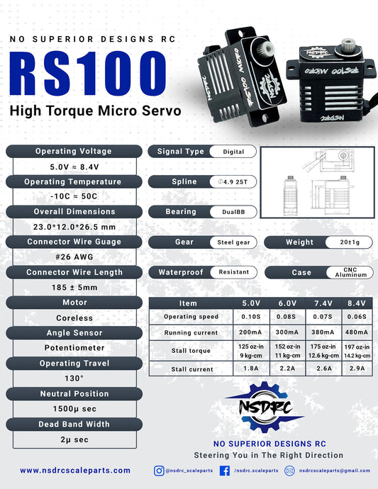 NSDRC RS100 Micro Servo Silver