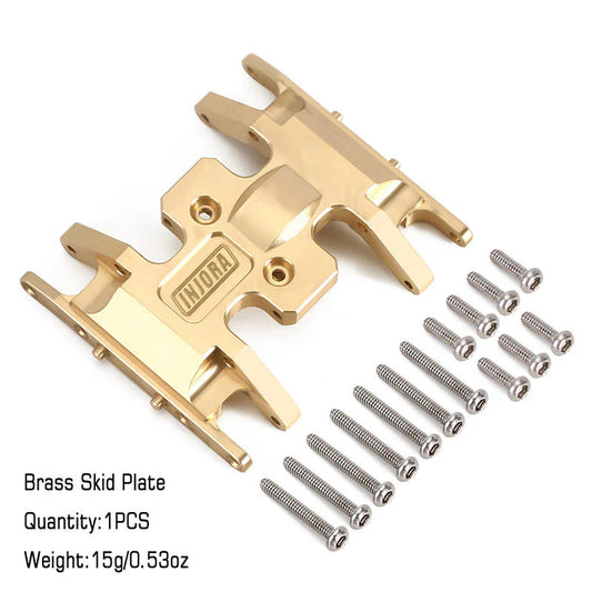 INJORA Brass Skid Plate Gearbox Transmission Mount Golden